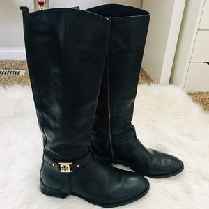 Tory Burch Riding Boots Black Sz 9.5